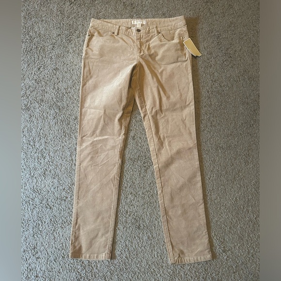 NWT Michael Kors Women’s Corduroy Dark Camel Pants Cotton Spandex Stretch Size 8 - Picture 1 of 8
